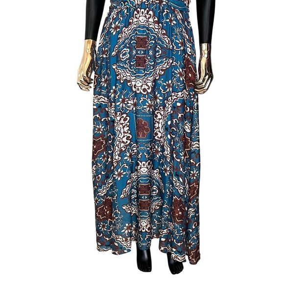 ✨ The Korner for Anthropologie Blue Boho Print Maxi Dress Size Medium NWT ✨ - Picture 10 of 15